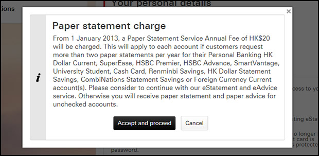 paper statement charge
